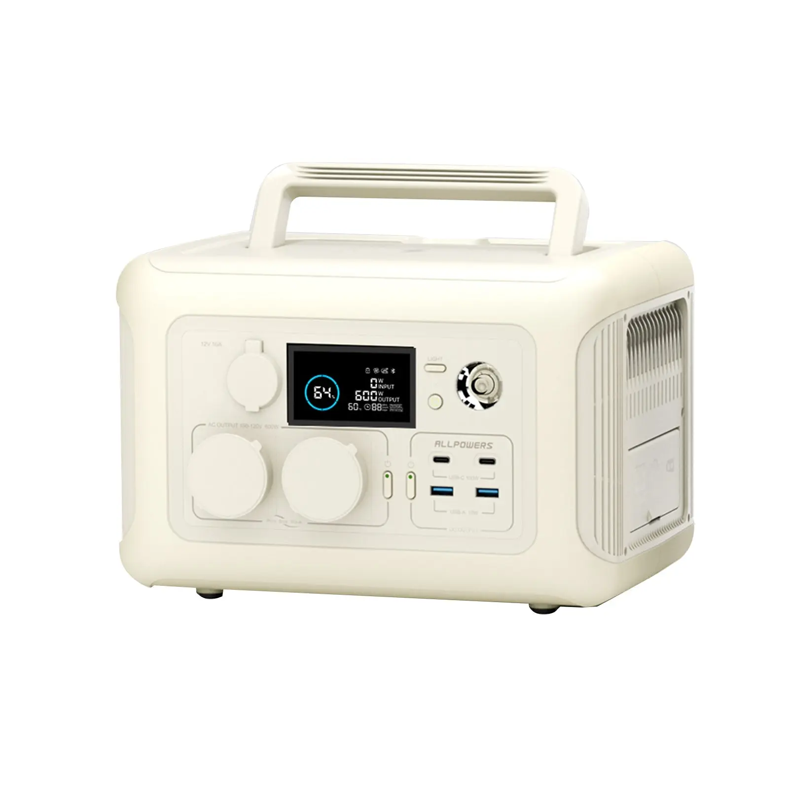 ALLPOWERS R600 Beige Portable Power Station 600W 299Wh LiFeP04 Battery - Image 5