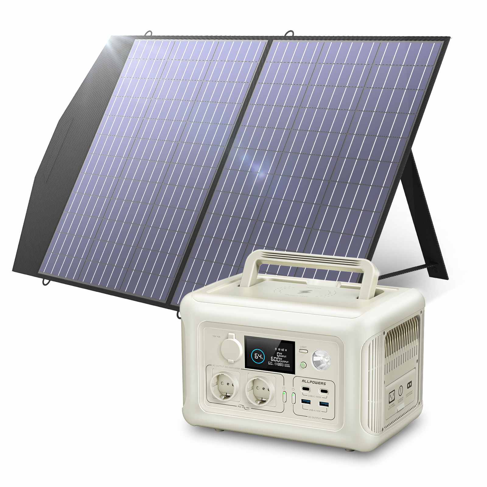 ALLPOWERS R600 Beige Portable Power Station 600W 299Wh LiFeP04 Battery - Image 6
