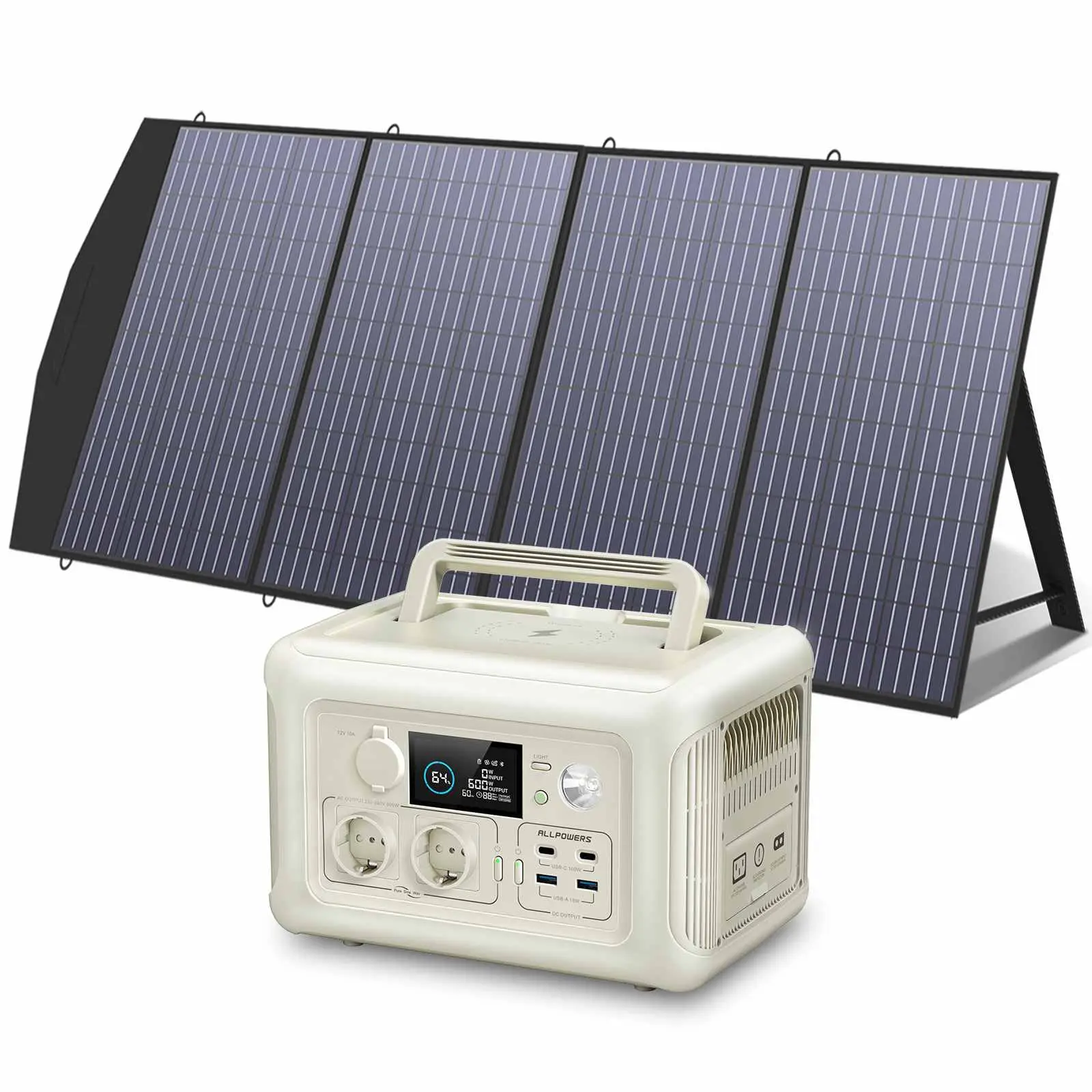 ALLPOWERS R600 Beige Portable Power Station 600W 299Wh LiFeP04 Battery - Image 7