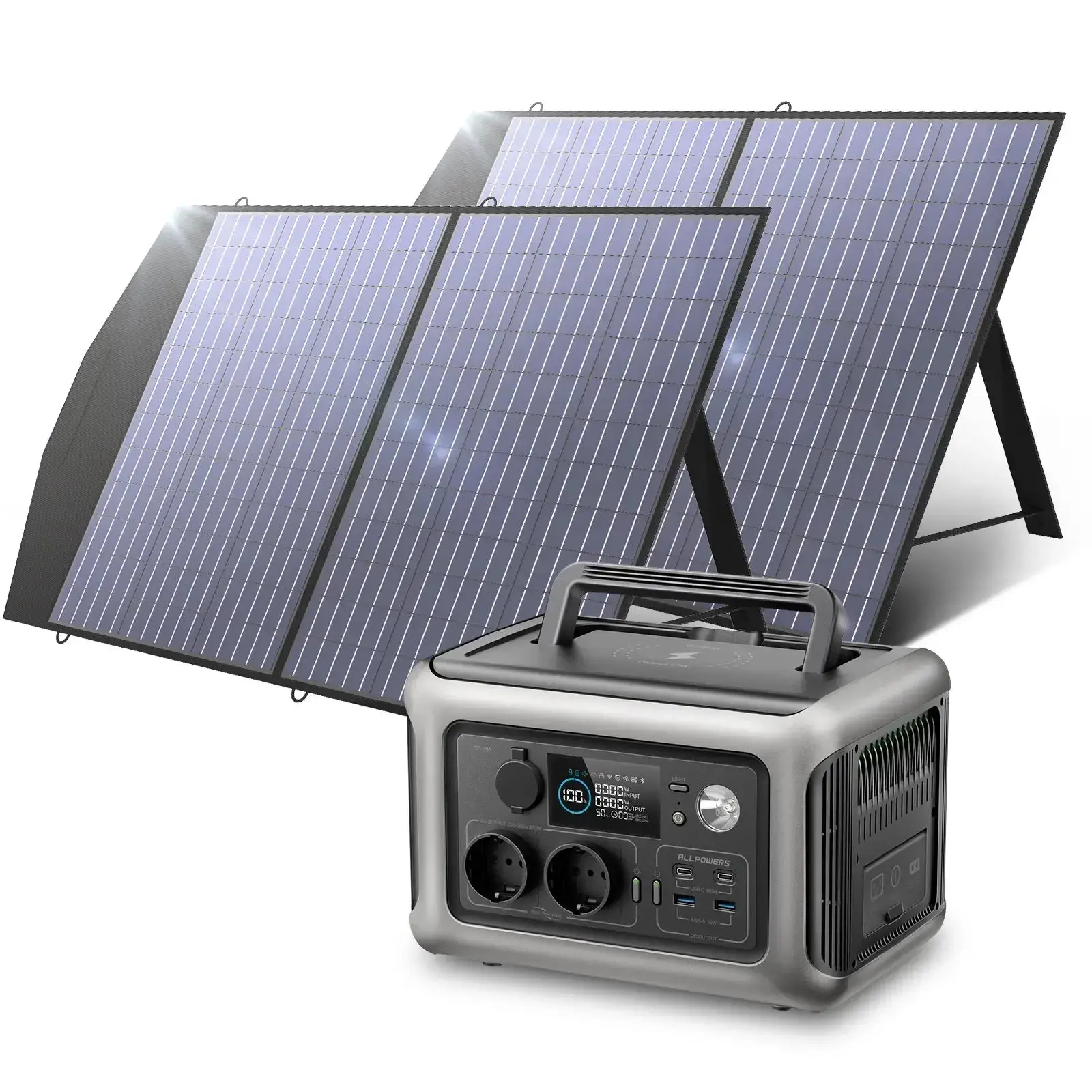 ALLPOWERS Solar Generator Kit 600W (R600 + SP027 100W Solar Panel) - Image 3