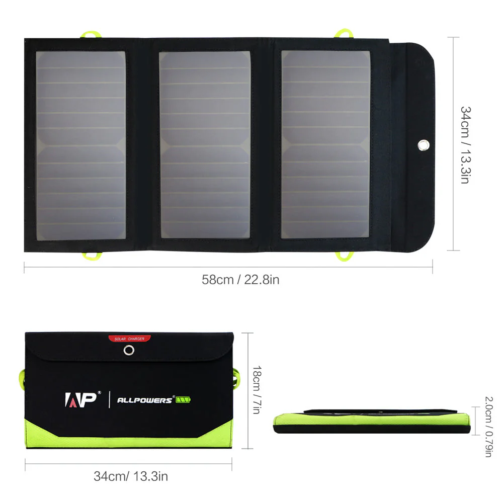 ALLPOWERS SP002 Solar Panel Built-in 10000mAh Battery 5V 21W - Image 3
